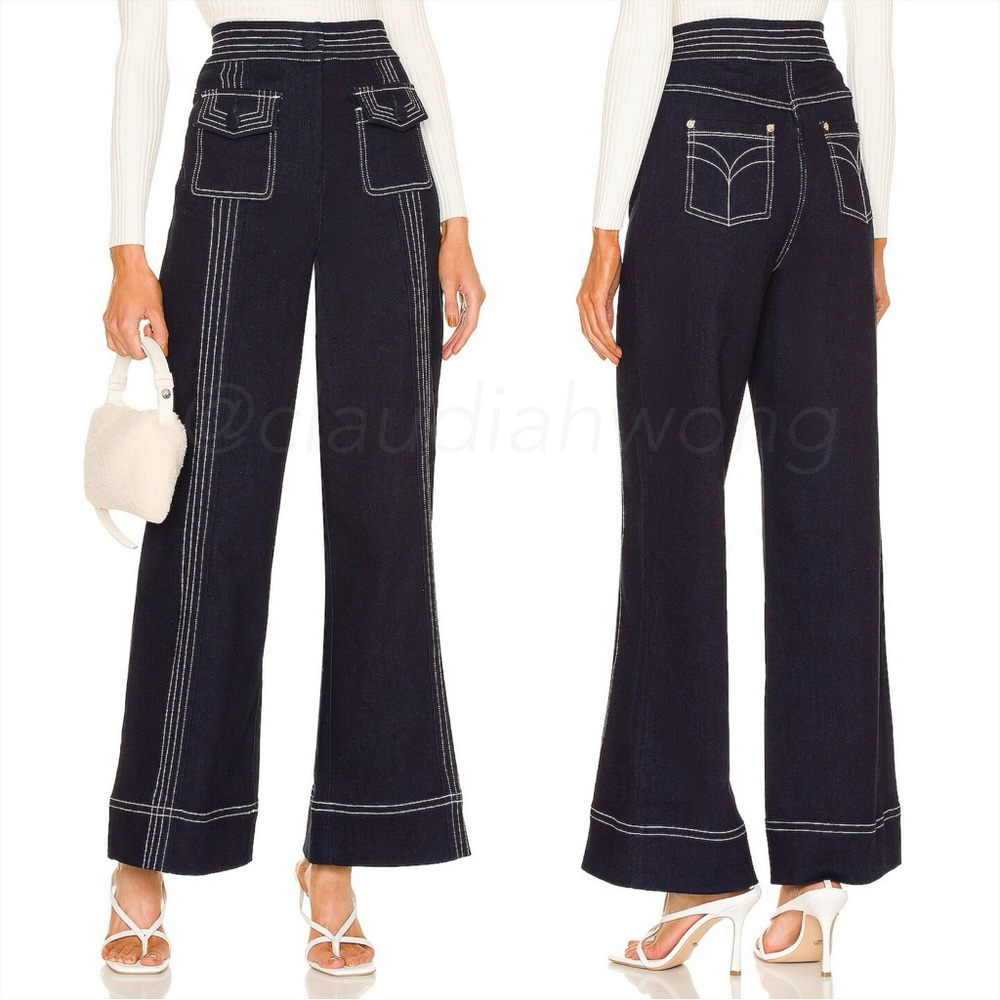 ALICE MCCALL Deep Sea Wide Leg Jeans in Indigo Blue